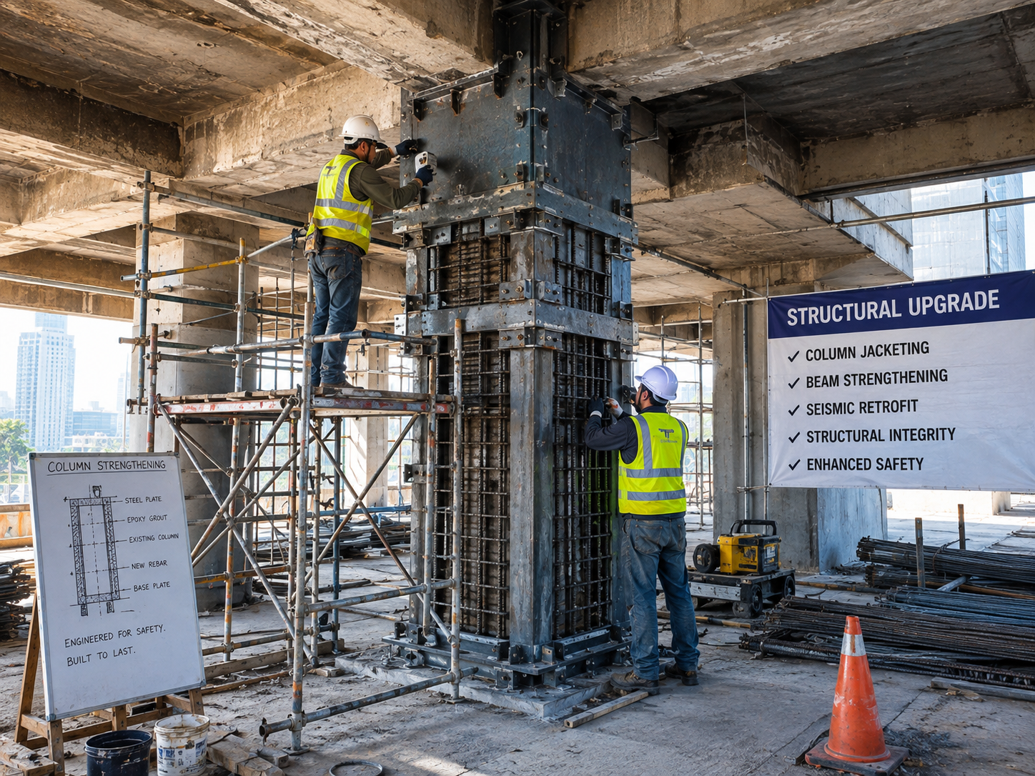 Structural upgrade project with reinforced framing